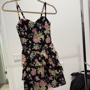 H&M Black Floral Mini Dress